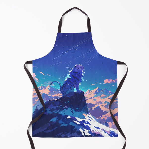 Item preview, Tiger with Long Mane on Mountain Under Starry Sky designed and sold by Christian Weiss.
