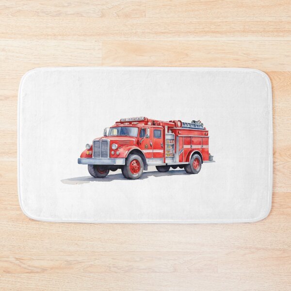 Item preview, Watercolor Firetruck Firefighter Vehicle Red Fire Truck  designed and sold by SOUFIANE1991.