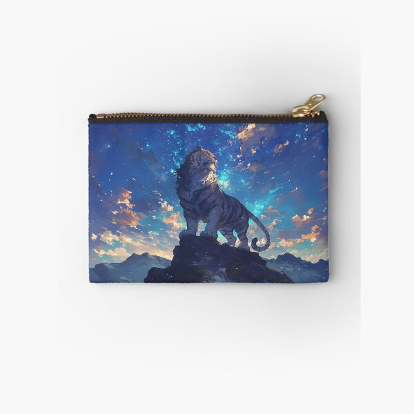 Item preview, Tiger with Long Mane on Mountain Under Starry Sky designed and sold by Christian Weiss.
