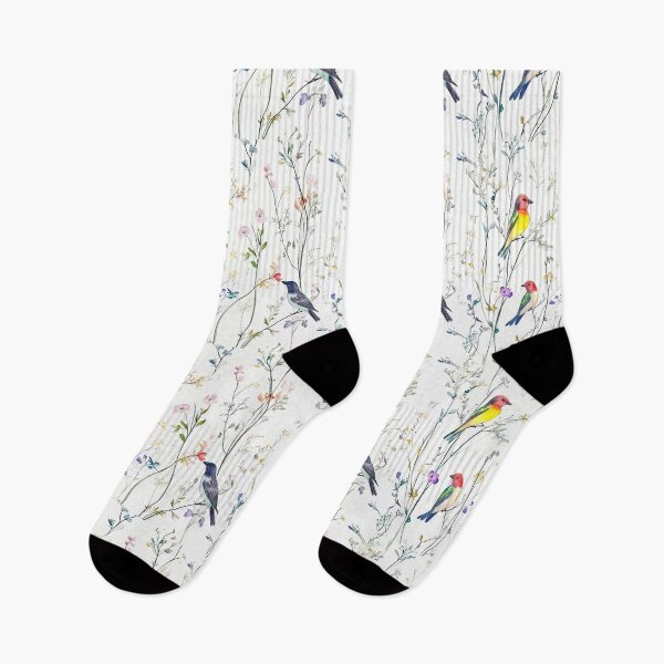 Item preview, Colorful Birds in Blooming Meadow designed and sold by Suzana Djordjevic.