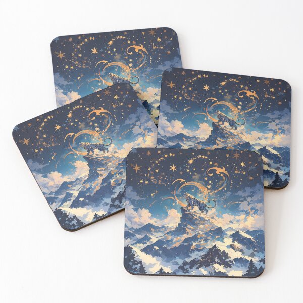 Item preview, Tiger with Long Mane on Mountain Under Starry Sky designed and sold by Christian Weiss.