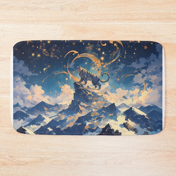 Item preview, Tiger with Long Mane on Mountain Under Starry Sky designed and sold by Christian Weiss.