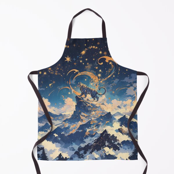 Item preview, Tiger with Long Mane on Mountain Under Starry Sky designed and sold by Christian Weiss.