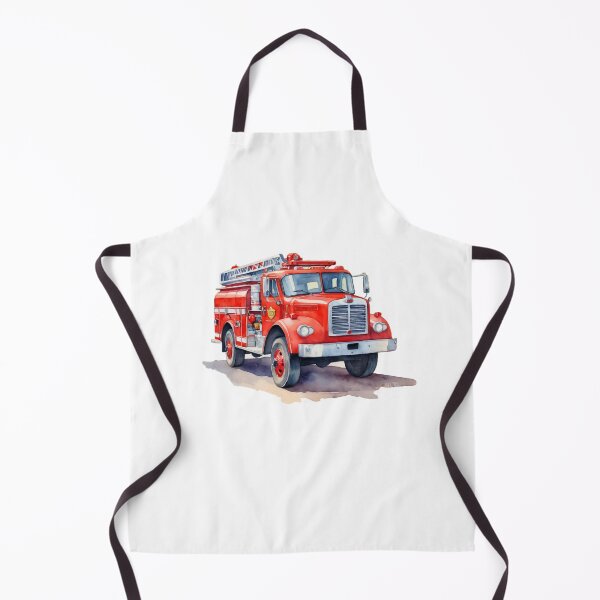 Item preview, Watercolor Firetruck Firefighter Vehicle Red Fire Truck designed and sold by SOUFIANE1991.