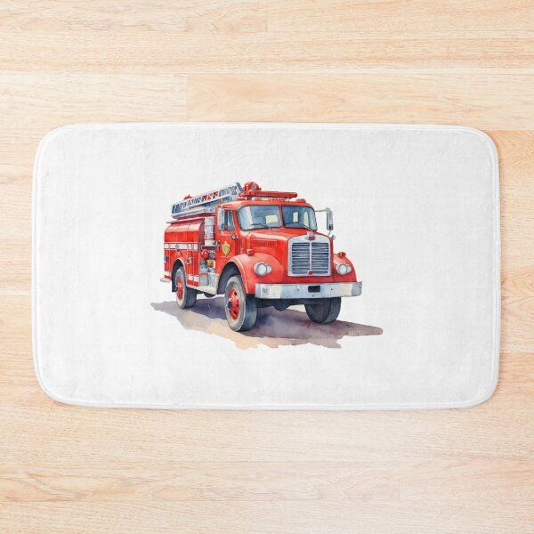 Item preview, Watercolor Firetruck Firefighter Vehicle Red Fire Truck  designed and sold by SOUFIANE1991.