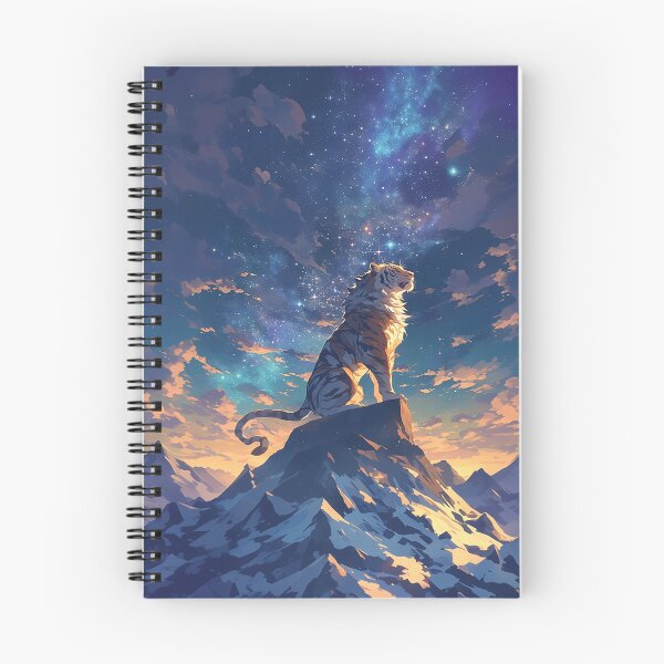 Item preview, Tiger with Long Mane on Mountain Under Starry Sky designed and sold by Christian Weiss.