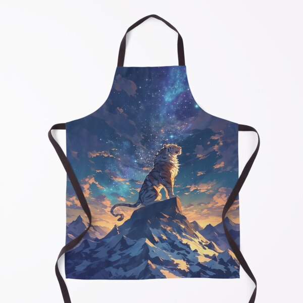 Item preview, Tiger with Long Mane on Mountain Under Starry Sky designed and sold by Christian Weiss.