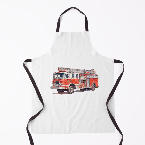 Item preview, Watercolor Firetruck Firefighter Vehicle Red Fire Truck designed and sold by SOUFIANE1991.