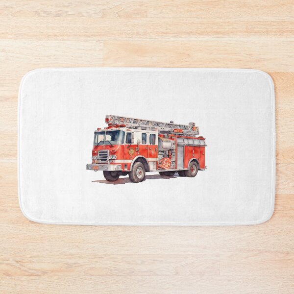 Item preview, Watercolor Firetruck Firefighter Vehicle Red Fire Truck  designed and sold by SOUFIANE1991.