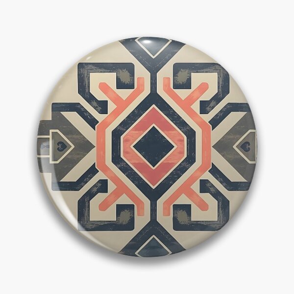 Artikelvorschau, Aztekisches Boho-Fliesenmuster – Geometrisches Vintage-Design in Koralle und Grau entworfen und verkauft von Dshoppin.