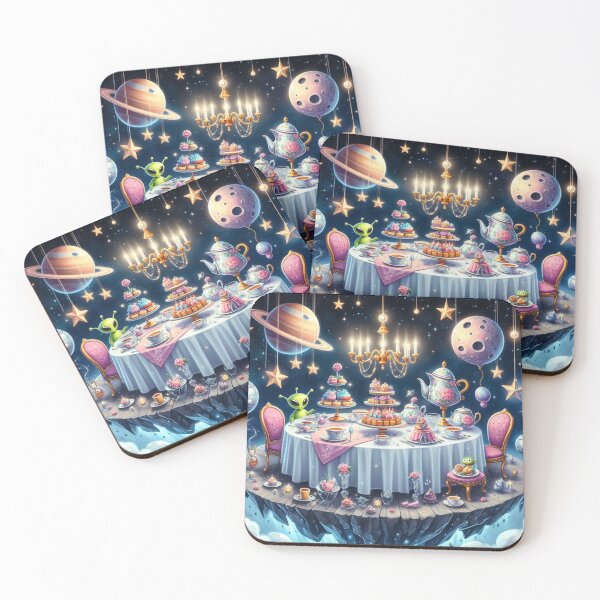 Item preview, Whimsical tea party in space designed and sold by Dominika Farkašová.