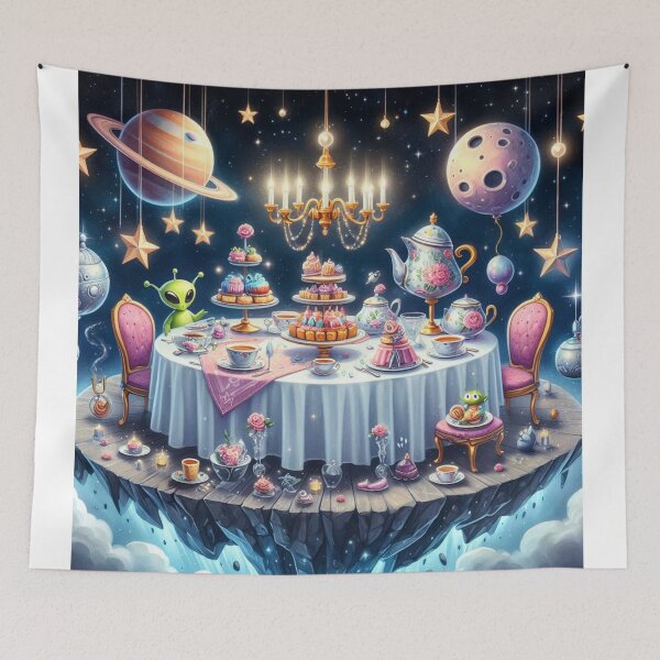 Item preview, Whimsical tea party in space designed and sold by Dominika Farkašová.