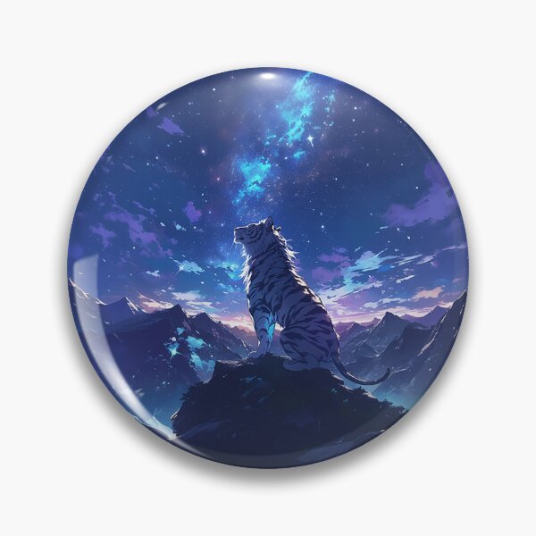 Item preview, Tiger with Long Mane on Mountain and Starry Sky designed and sold by Christian Weiss.