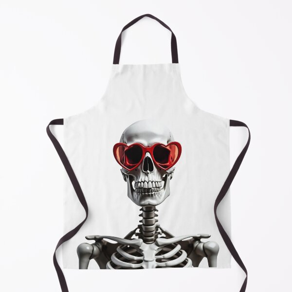 Item preview, Funny cool Skeleton wearing heart shape sunglasses designed and sold by LazyOwlStore.