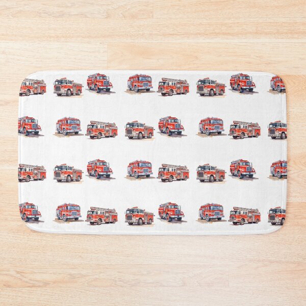 Item preview, Watercolor Firetruck Firefighter Vehicle Red Fire Truck  designed and sold by SOUFIANE1991.