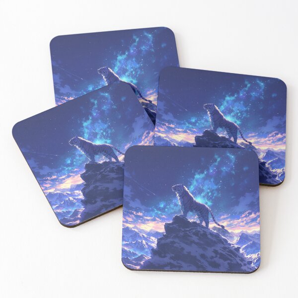 Item preview, Tiger with Long Mane on Mountain Under Starry Night designed and sold by Christian Weiss.