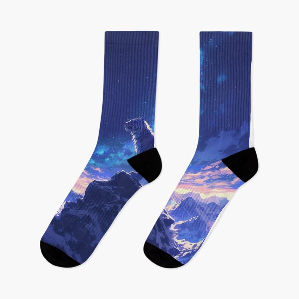Item preview, Tiger with Long Mane on Mountain Under Starry Night designed and sold by Christian Weiss.