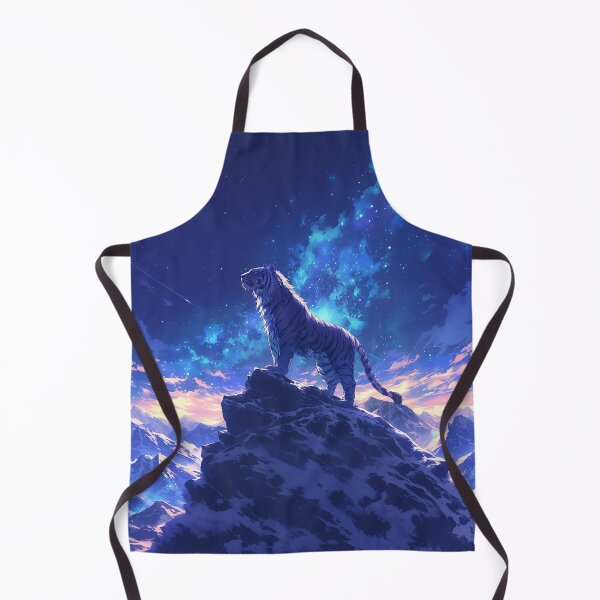 Item preview, Tiger with Long Mane on Mountain Under Starry Night designed and sold by Christian Weiss.