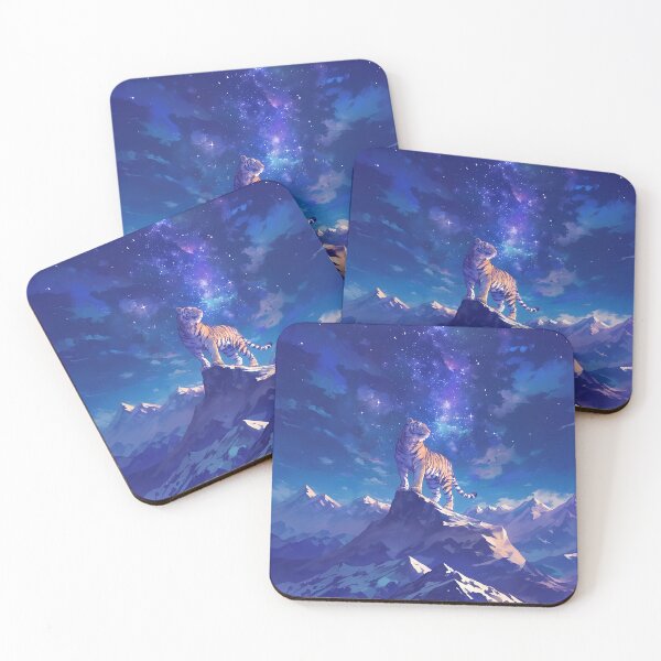 Item preview, Tiger with Long Mane on Mountain Under Starry Night designed and sold by Christian Weiss.