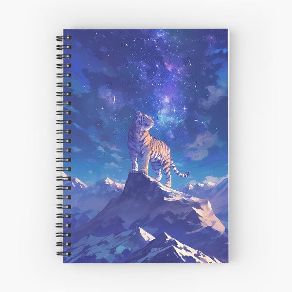 Item preview, Tiger with Long Mane on Mountain Under Starry Night designed and sold by Christian Weiss.
