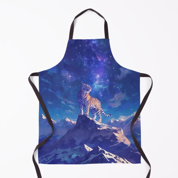 Item preview, Tiger with Long Mane on Mountain Under Starry Night designed and sold by Christian Weiss.