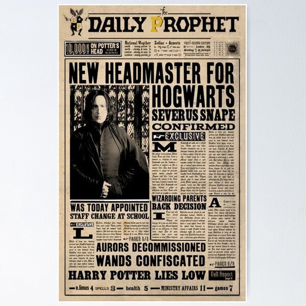 Item preview, Daily Prophet Severus designed and sold by ShokoLaPatata.