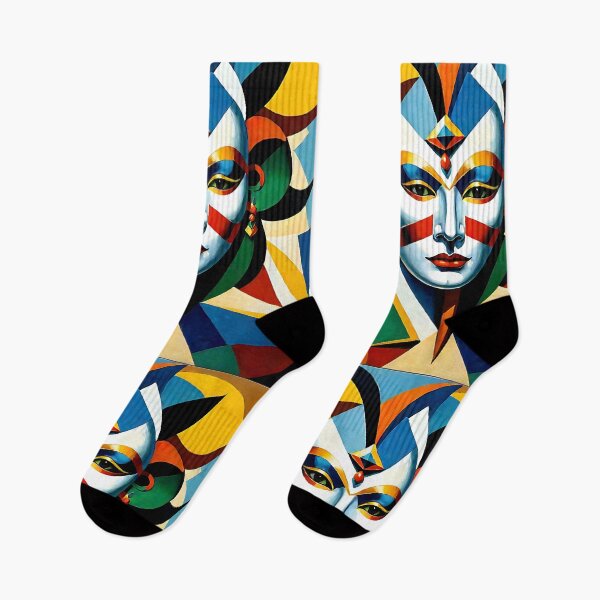 Item preview, Venetian Masquerade, Venice Masks Collection Cubism Art No:12 designed and sold by SofyaliArt.