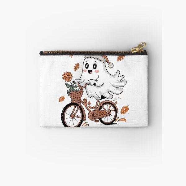 Item preview, Autumn Equinox Cute Ghost on Bike Autumn Fall designed and sold by TulipaGraphics.