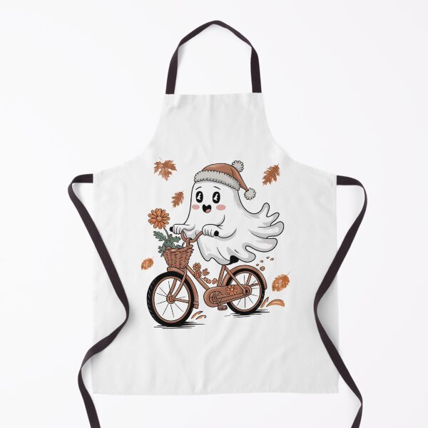 Item preview, Autumn Equinox Cute Ghost on Bike Autumn Fall designed and sold by TulipaGraphics.