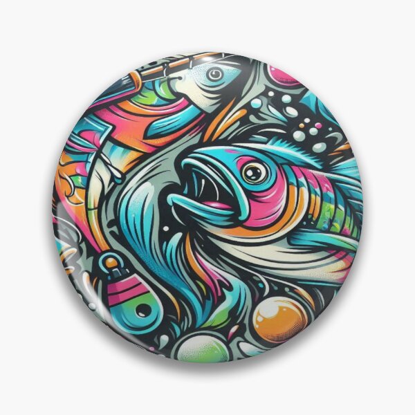 Item preview, falcon88 "Vibrant Graffiti Fishing Chaos" designed and sold by Imaginarium of Chaos falcon88 .