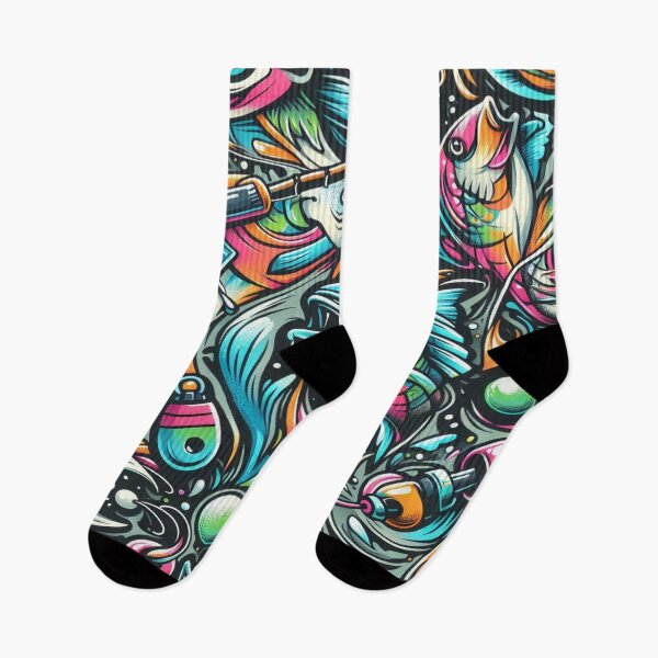 Item preview, falcon88 "Vibrant Graffiti Fishing Chaos" designed and sold by Imaginarium of Chaos falcon88 .