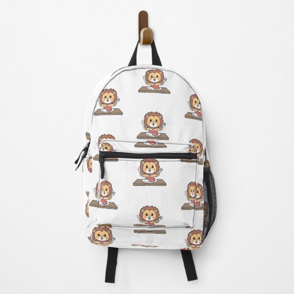 Item preview, Cute lion eating a steak with a knife and fork designed and sold by rasagamastore.
