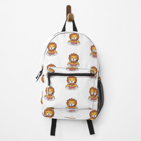 Item preview, Cute lion eating a steak with a knife and fork designed and sold by rasagamastore.