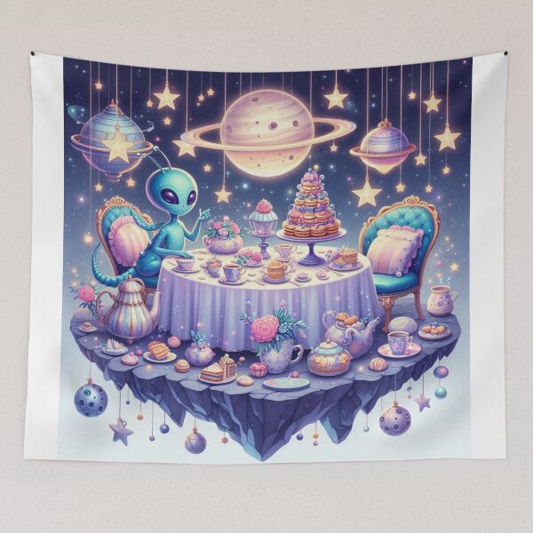 Item preview, floating asteroid tea party designed and sold by Dominika Farkašová.