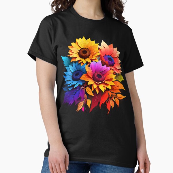Item preview, Sunflowers in rainbow gradients designed and sold by Tchoice.