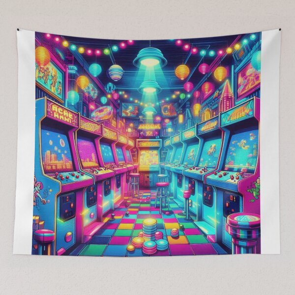 Item preview, Nostalgic retro arcade scene designed and sold by Dominika Farkašová.