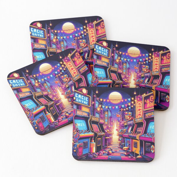 Item preview, neon lights and pixelated characters designed and sold by Dominika Farkašová.