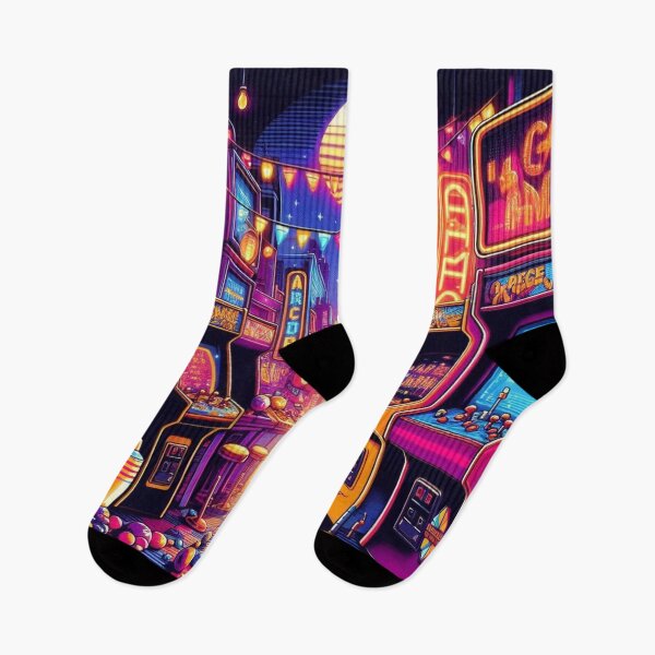 Item preview, neon lights and pixelated characters designed and sold by Dominika Farkašová.