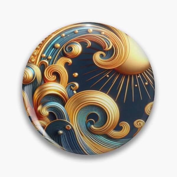 Item preview, A colourful masterpiece: golden waves in bright colours designed and sold by FotoworldEdel.