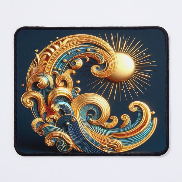 Item preview, A colourful masterpiece: golden waves in bright colours designed and sold by FotoworldEdel.