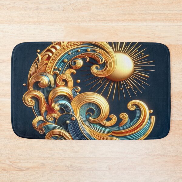 Item preview, A colourful masterpiece: golden waves in bright colours designed and sold by FotoworldEdel.