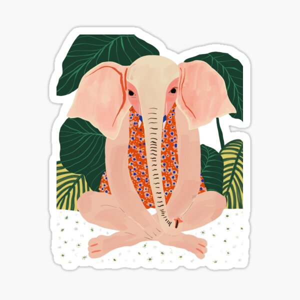 Artikel-Vorschau von Yoga meditierender Elefant, designt und verkauft von ArtsySesta.