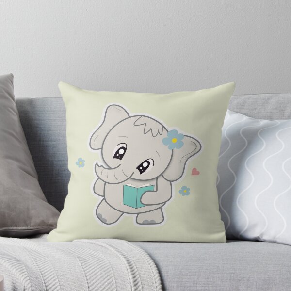 Item preview, Kiana Cute & Adorable Baby Elephant with a Book – Perfect Design for Book Lovers designed and sold by NAMITRA.