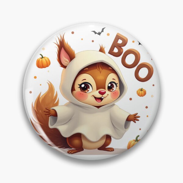 Item preview, BOO! Halloween Squirrel in Ghost Costume: Spooky Vibes Design designed and sold by Rio77 Styles.