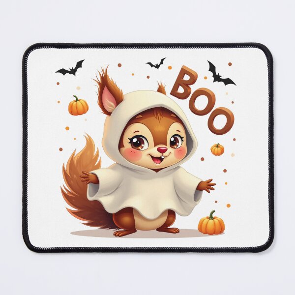 Item preview, BOO! Halloween Squirrel in Ghost Costume: Spooky Vibes Design designed and sold by Rio77 Styles.