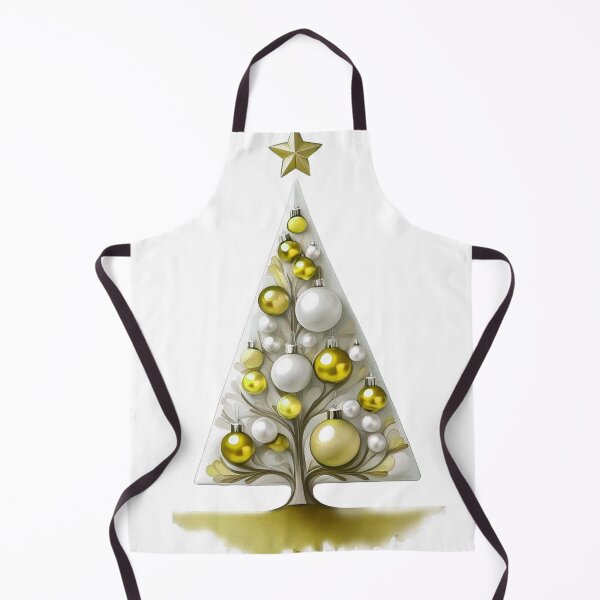 Item preview, Christmas tree with beautiful ornaments, delicate, ephemeral, stylish Christmas tree pattern in 3D technique, silver and yellow. designed and sold by My-fake-places.