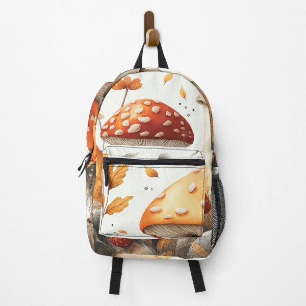 Item preview, A vibrant design of group of colorful mushrooms with autumn leaves. designed and sold by HEMRO.