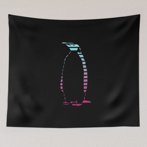 Item preview, Penguin silhouette lines duotone design designed and sold by Endorfin Garment.