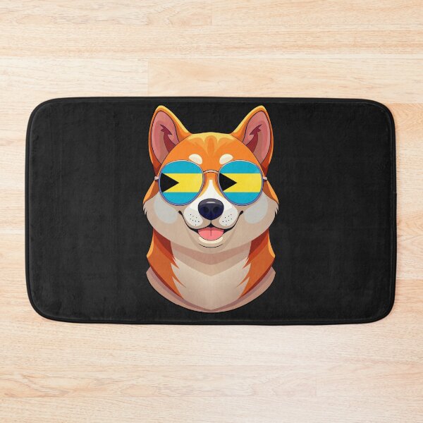 Item preview, Vintage Patriotic Shiba Inu Bahamian Flag designed and sold by DreamBrushy.