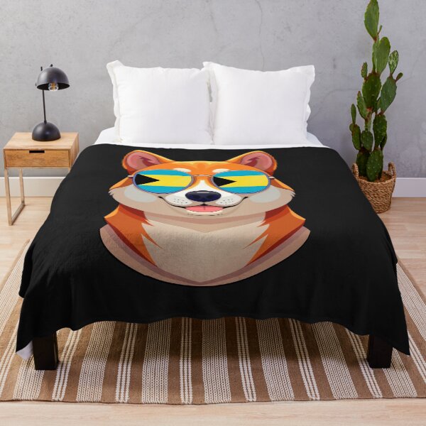 Item preview, Vintage Patriotic Shiba Inu Bahamian Flag designed and sold by DreamBrushy.